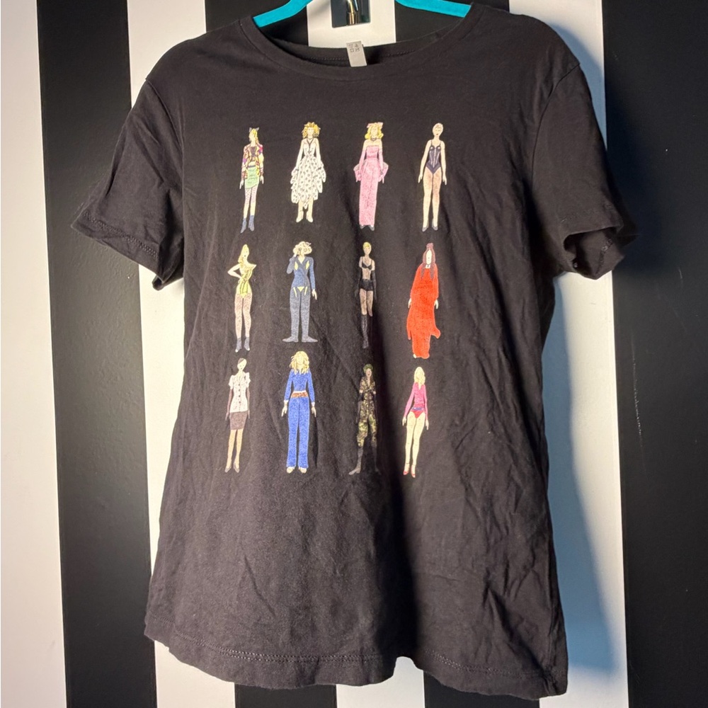 Madonna Figures Through the Years Black Adult Women’s Graphic Tee - SZ XXL